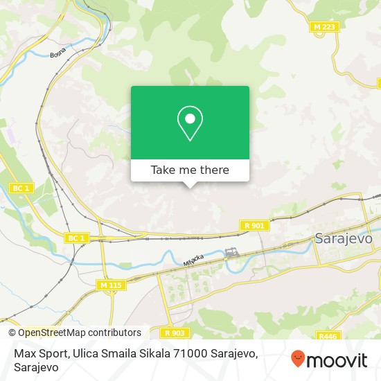 Max Sport, Ulica Smaila Sikala 71000 Sarajevo mapa