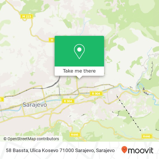 58 Bassta, Ulica Kosevo 71000 Sarajevo mapa