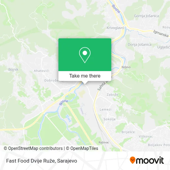 Fast Food Dvije Ruže mapa