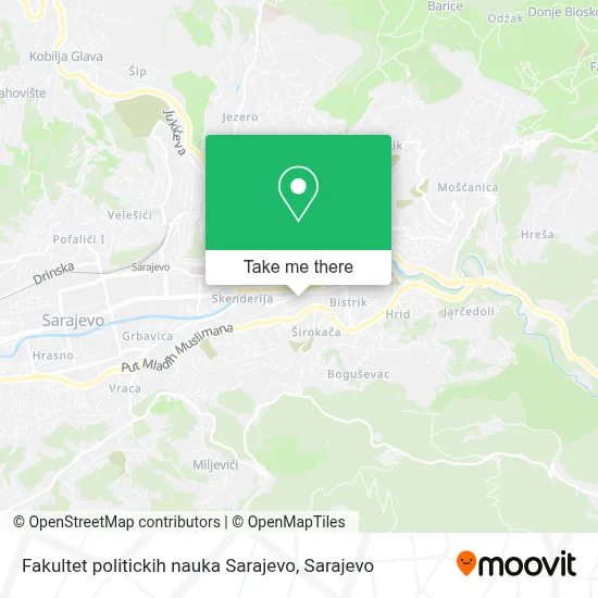 Fakultet politickih nauka Sarajevo map