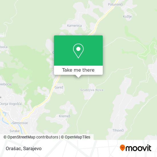 Orašac map