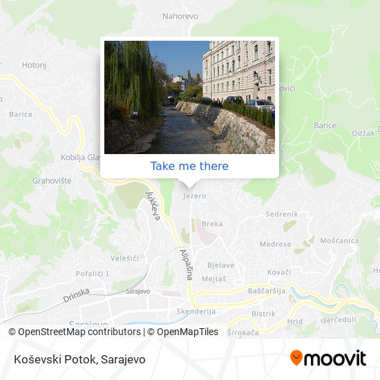Koševski Potok mapa