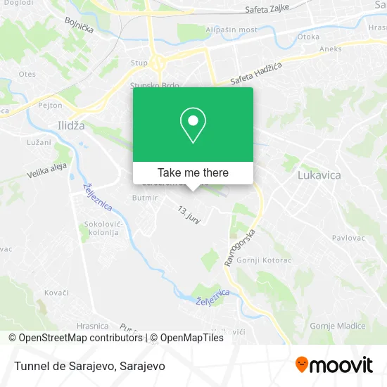 Tunnel de Sarajevo map