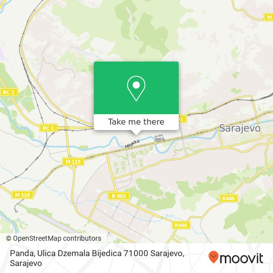 Panda, Ulica Dzemala Bijedica 71000 Sarajevo mapa