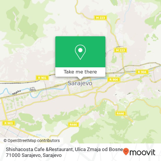 Shishacosta Cafe &Restaurant, Ulica Zmaja od Bosne 71000 Sarajevo map