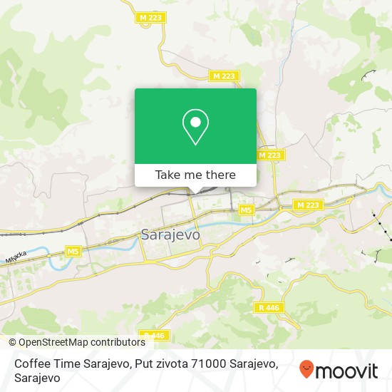 Coffee Time Sarajevo, Put zivota 71000 Sarajevo map