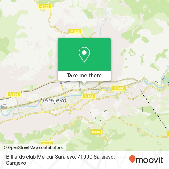 Billiards club Mercur Sarajevo, 71000 Sarajevo mapa