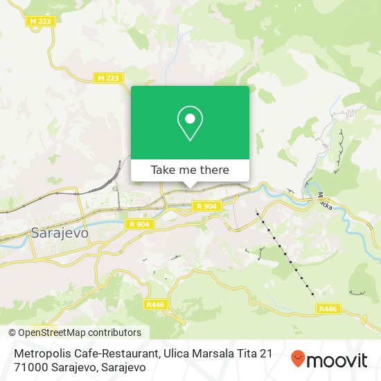 Metropolis Cafe-Restaurant, Ulica Marsala Tita 21 71000 Sarajevo map