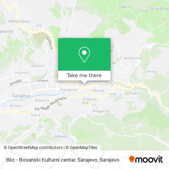 Bkc - Bosanski Kulturni centar, Sarajevo map