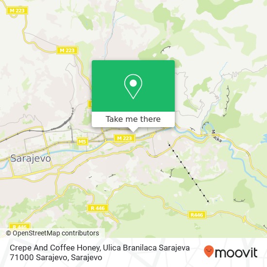 Crepe And Coffee Honey, Ulica Branilaca Sarajeva 71000 Sarajevo map