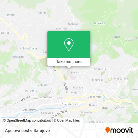 Apelova cesta mapa