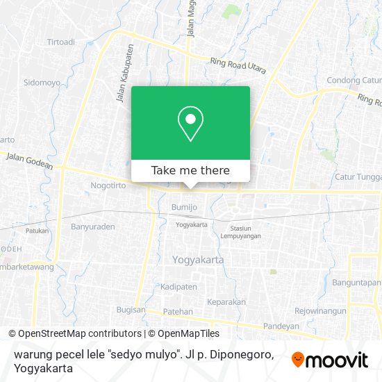 warung pecel lele "sedyo mulyo". Jl p. Diponegoro map