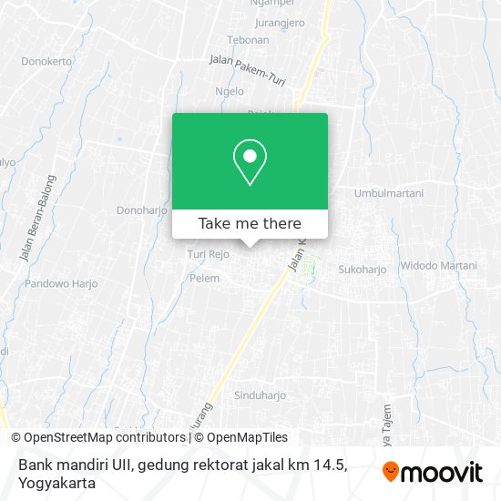 Bank mandiri UII, gedung rektorat jakal km 14.5 map