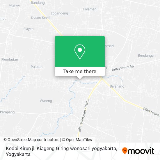 Kedai Kirun jl. Kiageng Giring wonosari yogyakarta map