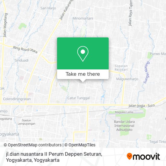jl.dian nusantara II Perum Deppen Seturan, Yogyakarta map