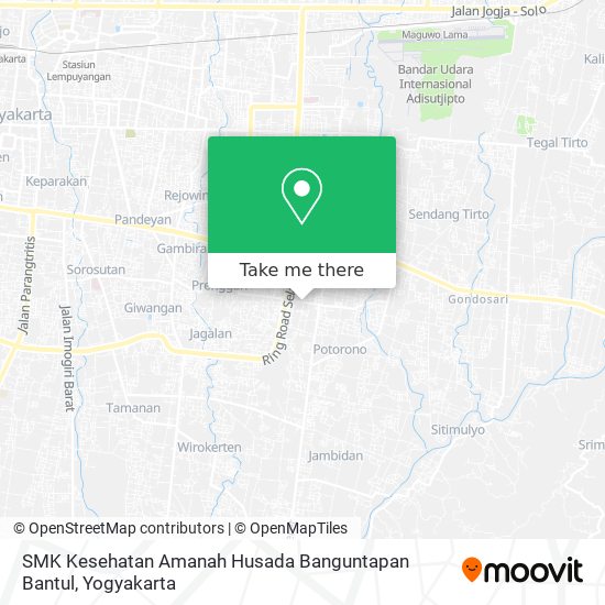 SMK Kesehatan Amanah Husada Banguntapan Bantul map