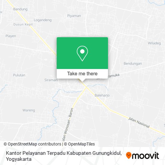 Kantor Pelayanan Terpadu Kabupaten Gunungkidul map