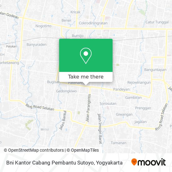 Bni Kantor Cabang Pembantu Sutoyo map