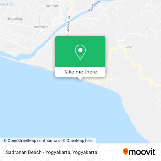 Sadranan Beach - Yogyakarta map
