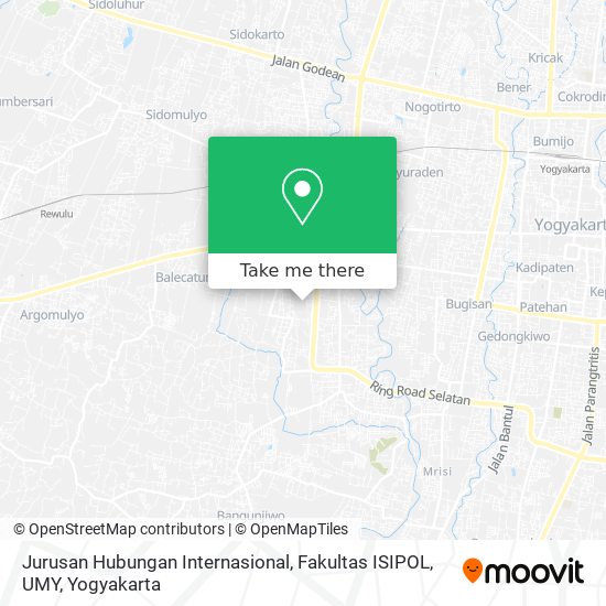 Jurusan Hubungan Internasional, Fakultas ISIPOL, UMY map
