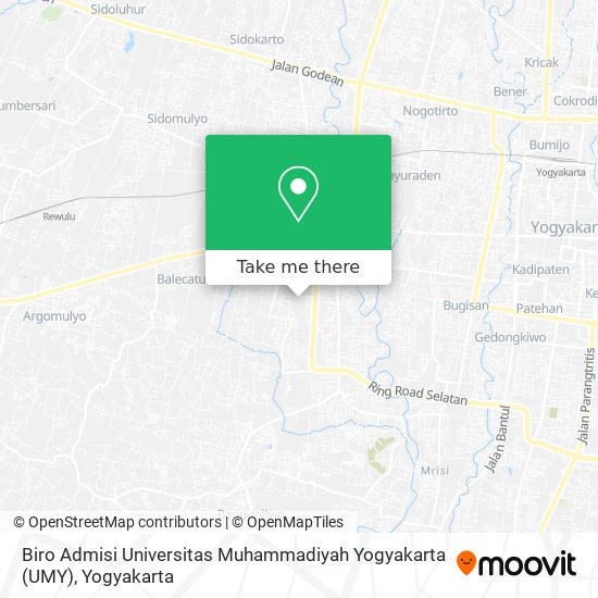 Biro Admisi Universitas Muhammadiyah Yogyakarta (UMY) map