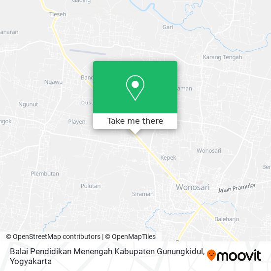 Balai Pendidikan Menengah Kabupaten Gunungkidul map