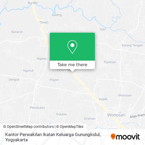 Kantor Perwakilan Ikatan Keluarga Gunungkidul map