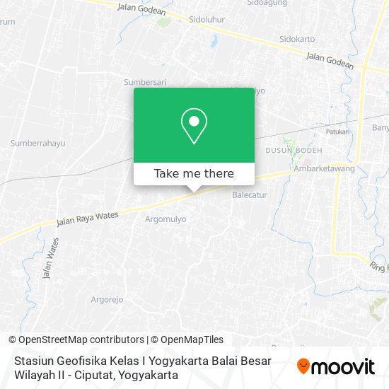 Stasiun Geofisika Kelas I Yogyakarta Balai Besar Wilayah II - Ciputat map
