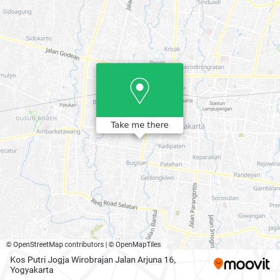 Kos Putri Jogja Wirobrajan Jalan Arjuna 16 map