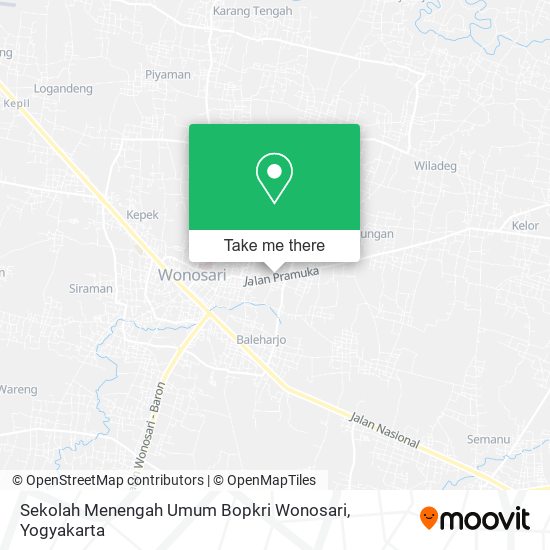 Sekolah Menengah Umum Bopkri Wonosari map