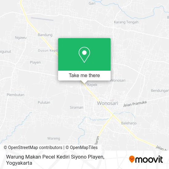 Warung Makan Pecel Kediri Siyono Playen map