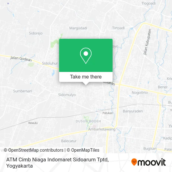 ATM Cimb Niaga Indomaret Sidoarum Tptd map