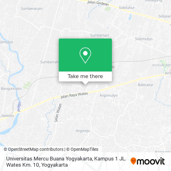 Universitas Mercu Buana Yogyakarta, Kampus 1 JL. Wates Km. 10 map