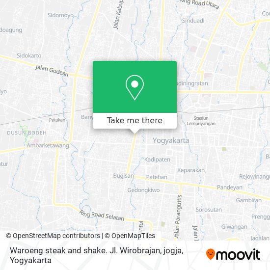 Waroeng steak and shake. Jl. Wirobrajan, jogja map