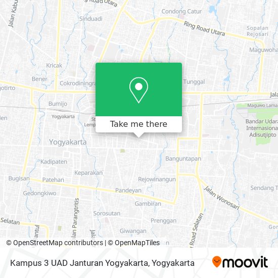 Kampus 3 UAD Janturan Yogyakarta map
