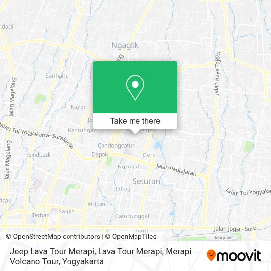 Jeep Lava Tour Merapi, Lava Tour Merapi, Merapi Volcano Tour map