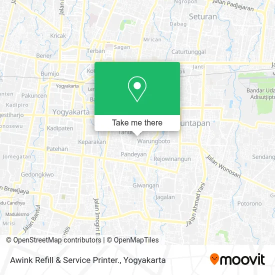 Awink Refill & Service Printer. map