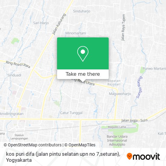 kos puri difa (jalan pintu selatan upn no 7,seturan) map
