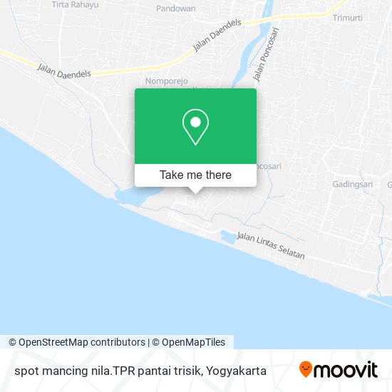spot mancing nila.TPR pantai trisik map