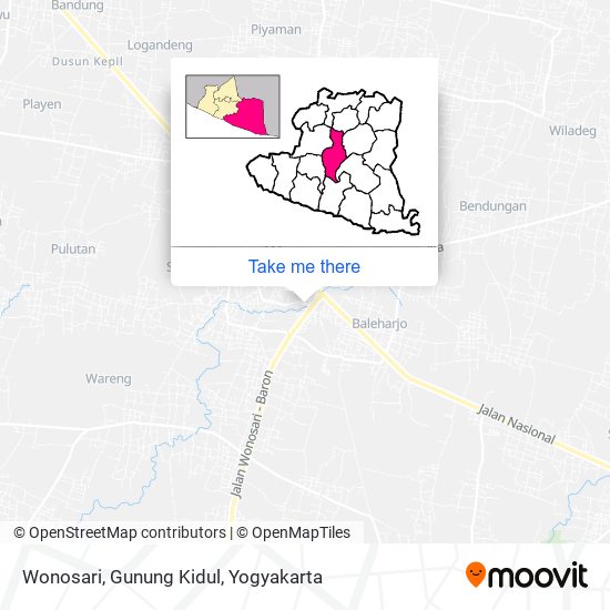 Wonosari, Gunung Kidul map