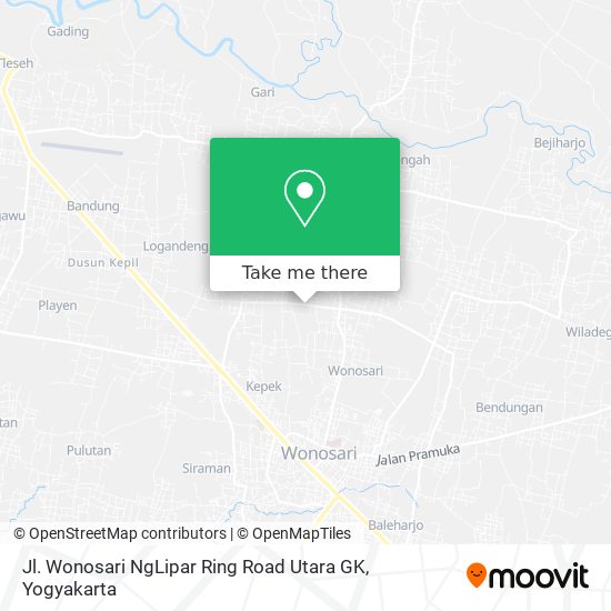 Jl. Wonosari NgLipar Ring Road Utara GK map