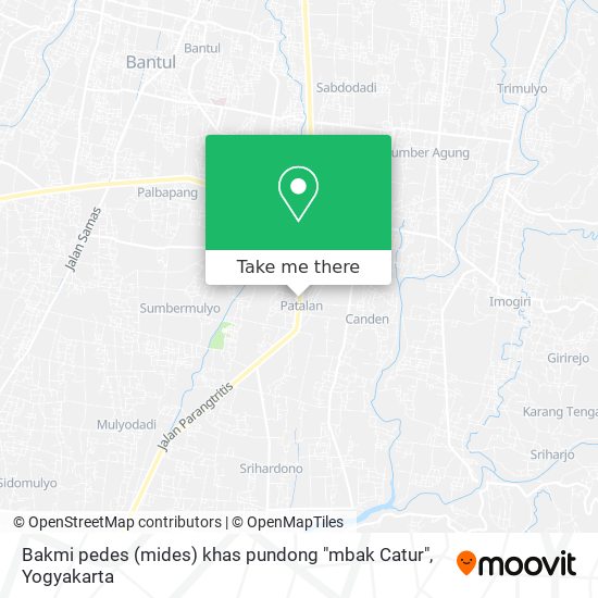 Bakmi pedes (mides) khas pundong "mbak Catur" map