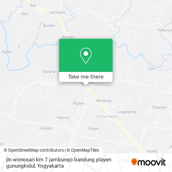 jln wonosari km 7 jamburejo bandung playen gunungkidul map
