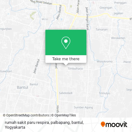 rumah sakit paru respira, palbapang, bantul map
