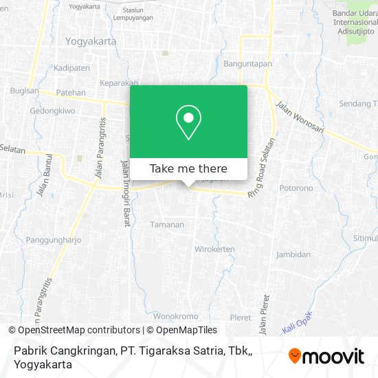 Pabrik Cangkringan,  PT. Tigaraksa Satria, Tbk, map