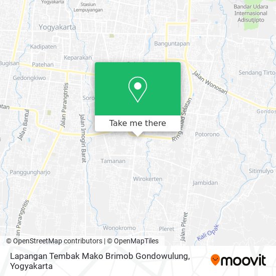 Lapangan Tembak Mako Brimob Gondowulung map