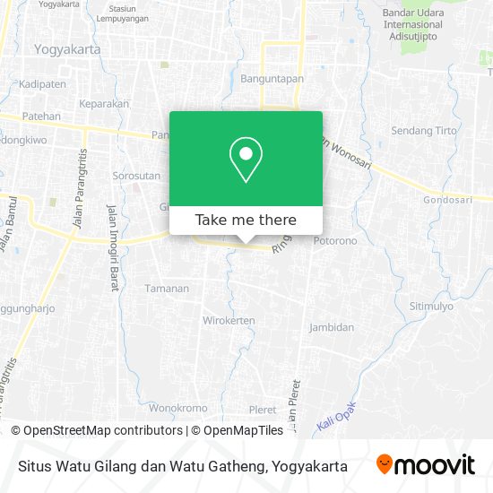 Situs Watu Gilang dan Watu Gatheng map