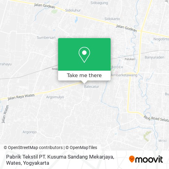 Pabrik Tekstil PT. Kusuma Sandang Mekarjaya, Wates map