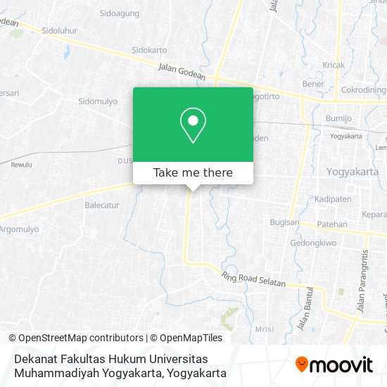 Dekanat Fakultas Hukum Universitas Muhammadiyah Yogyakarta map
