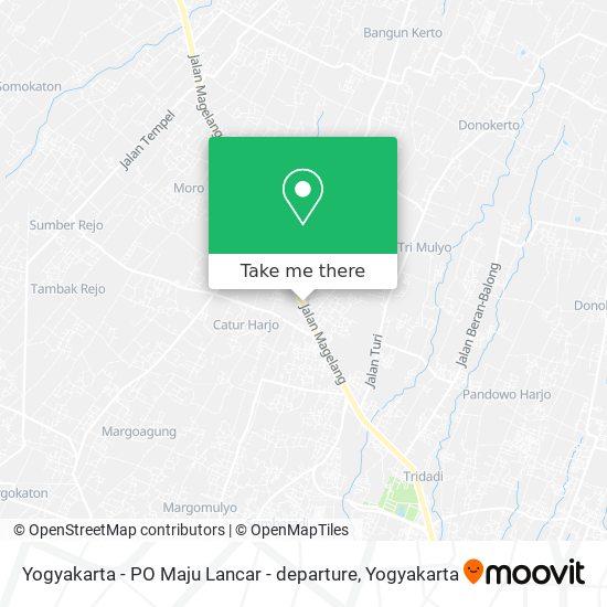 Yogyakarta - PO Maju Lancar - departure map